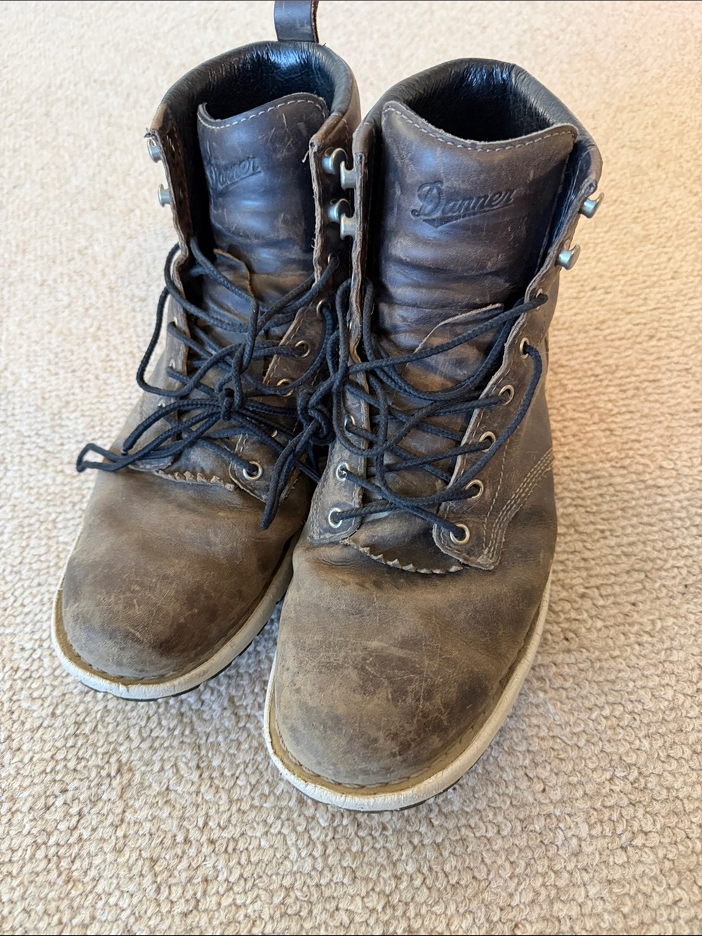 Danner Men's Dark Brown Leather Lace-Up Work Boots
